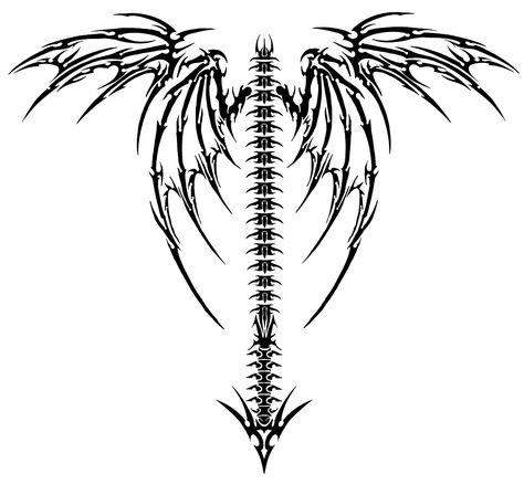 Emo 2000s Tattoo, Wing Tattoo Designs, Bone Tattoos, Muster Tattoos, Wing Tattoo, Tattoo Style Drawings, Celtic Tattoos, 다크 판타지, Spine Tattoos