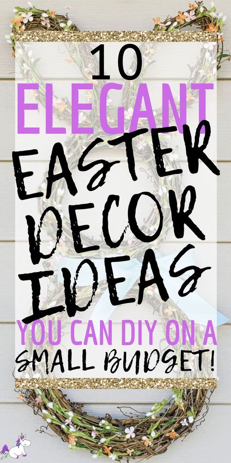 10 Stunning DIY Easter Decor Ideas You Can DIY On A Small Budget, If you're looking to decorate your home for Easter then give these easy Easter decorations You Can DIY this spring! #easterhomedecor #diyeasterdecor #springhomedecor #easterdiy #easterdecorations #easterdecor Spring Centerpieces Diy, Easter Chair, Diy Easter Decor, Easter Porch Decor, Easter Decor Ideas, Easter Decorating, Easter Pillows, Crafty Mom, Diy Budget