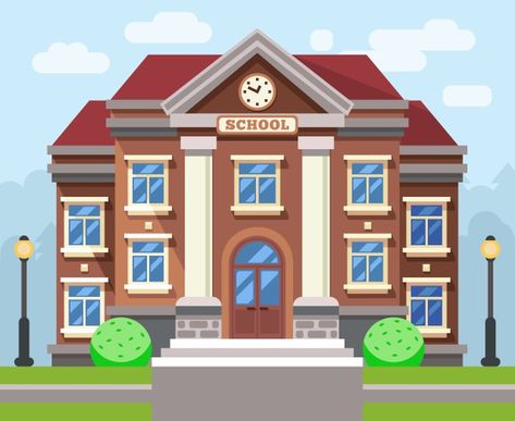 College Illustration, University Building, Building Vector, House Cartoon, Trade School, School List, Education School, School Opening, School Study