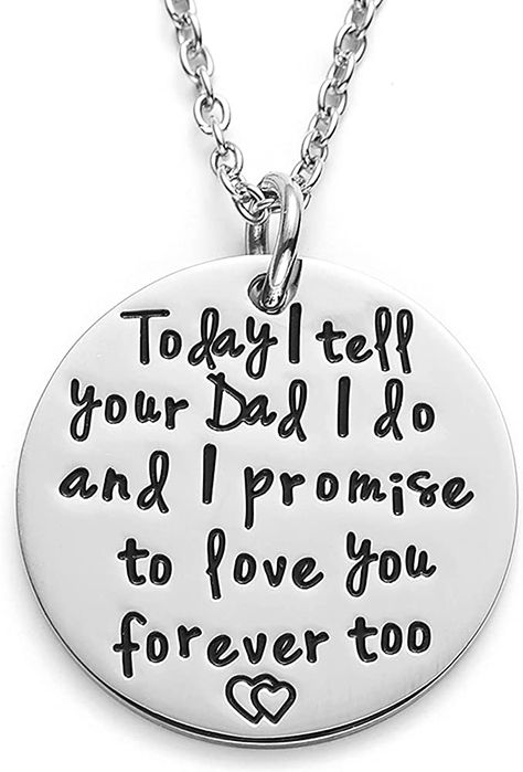 Amazon.com: Wedding Gifts For Stepdaughter Today I tell your dad I do I promise to love you forever too Necklaces Stepmother Bonus Daughter Gift Girl Stainless Steel Necklace In Girls Jewelry : Clothing, Shoes & Jewelry Gifts For Step Daughter, Bonus Daughter, Jewelry Clothing, Step Daughter, Moody Wedding, Wedding 2025, Mom Wedding, Step Kids, Bridesmaid Proposal Gifts