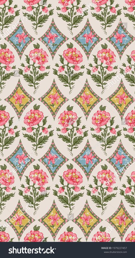 Seamless Textile Allower Backgrund Pattern Stock Illustration 1979227457 | Shutterstock Vintage Rose Pattern, Print Patterns Aesthetic, Cute Patterns For Backgrounds, Vintage Textiles Patterns, Journal Background, Border Wallpaper, Textile Prints Design, Floral Seamless Pattern, Textile Print