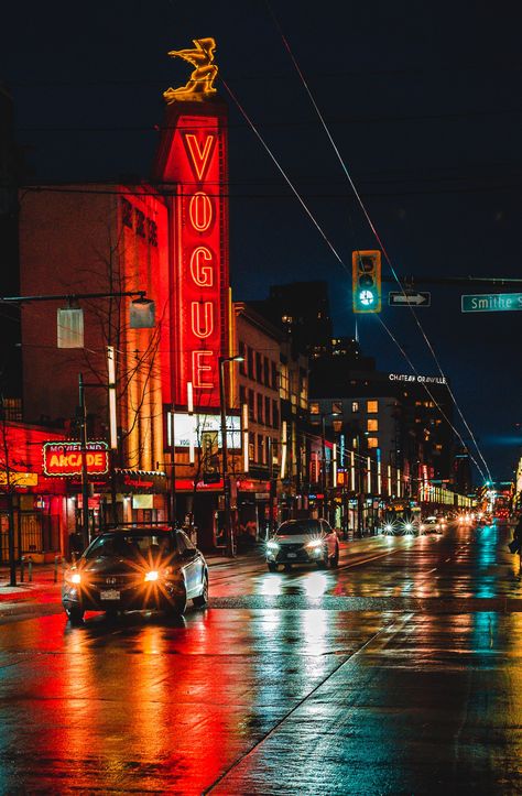 Couldn't be a showcase of Vancouver without Granville Street. The only real nightlife strip in "no-fun city" is beautiful at night when all the concert venues light up. Follow me on Instagram for more photos like this: https://www.instagram.com/gavinkrohm/ Vancouver Nightlife, Vancouver Night, Venue Lighting, Concert Venues, Granville Street, Fun City, Concert Venue, The Concert, Night Photos