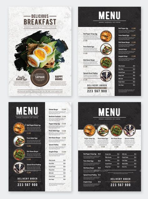 Restaurant Menu PSD Template - ksioks Catering Menu Design, Breakfast Menu Design, Menu Design Layout, Menu Sans Gluten, Menu Design Inspiration, Cafe Menu Design, Menu Card Design, Menue Design, Menu Layout