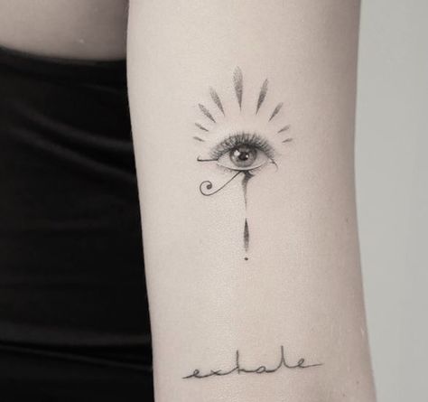 Tattoos Ideas For Couples, Intuition Tattoo Ideas, Most Meaningful Tattoos, Intuition Tattoo, Tiny Tattoo Ideas, Third Eye Tattoos, Horus Tattoo, Evil Eye Tattoo, Beautiful Flower Tattoos