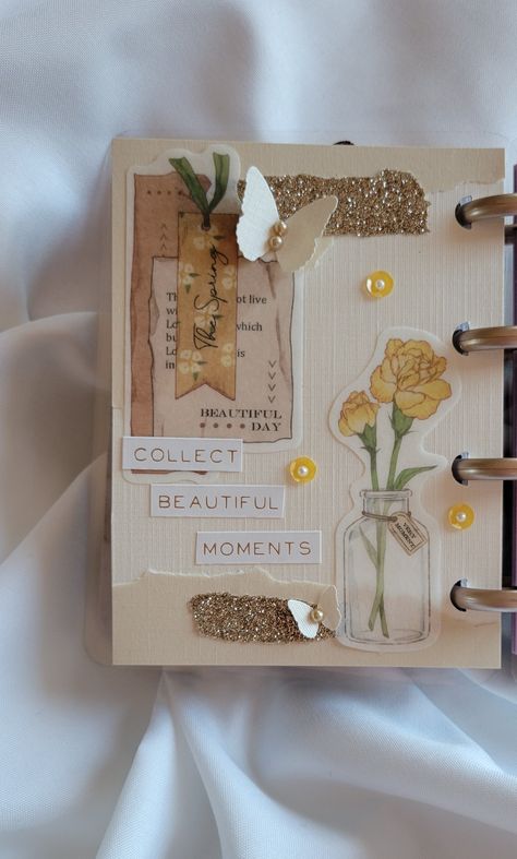 Aesthetic Photos For Journal, About Me Journal Ideas Aesthetic, Cute Drawings For Scrapbook, Beautiful Journal Ideas, Cute Diary Covers Aesthetic, Flower Journal Aesthetic, Vintage Journal Ideas Diy, Journaling Cover Ideas, Journal Book Cover Ideas