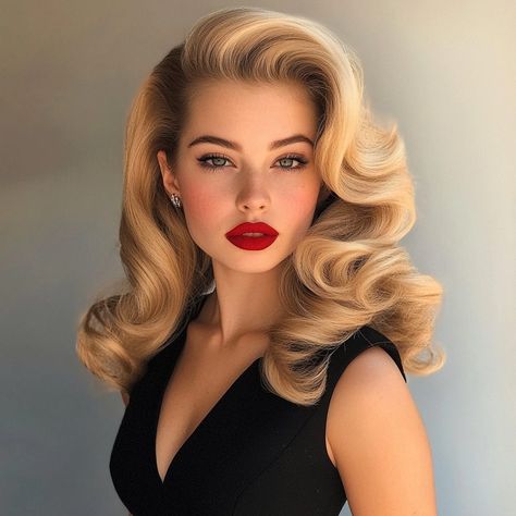 40 Pin Up Hairstyles for Vintage Enthusiasts - My Blog 1950 Hairstyles Women, 20s Hairstyles Medium Length, 19402 Hairstyles, 50s Wedding Hairstyles, 1950 Hair Styles, 1940 Wedding Hairstyles, 50s Hair Aesthetic, Gatsby Hair Styles, Hollywood Glam Hair Short