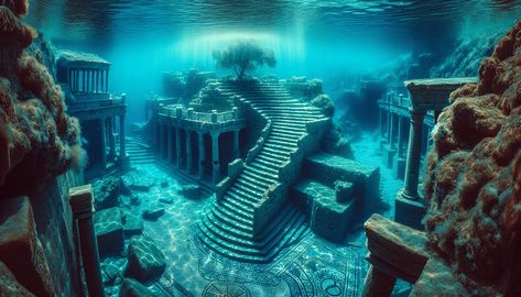 The Enigmatic Sunken City Of Kekova Underwater City Ruins, Sunken Ruins, Bible Evidence, Underwater Ruins, Sunken Ships, Sunken Treasure, Biblical Paintings, Sunken City, Underwater City