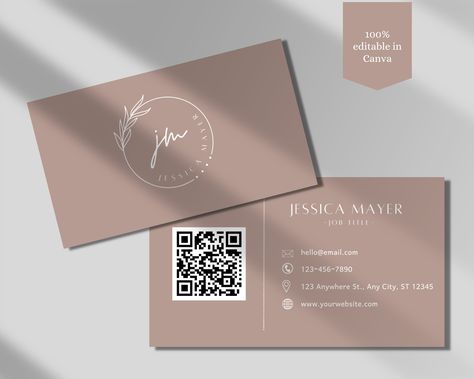 Qr Code Business Card Ideas, Business Card Ideas With Qr Code, Makeup Cards Business, Business Card Canva, Qr Code Business Card Design, Business Card Ideas Design, Visiting Cards Design Business, Visiting Card Ideas, Visit Card Design