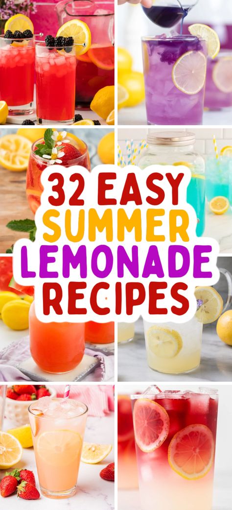 Best Lemonade Recipes – Here’s a list of the best homemade lemonade recipes for a delicious and refreshing summer season! You will love these quick and easy lemonade recipes that are sure to be a hit at any summer BBQ! Summer drinks, iced tea lemonade, easy lemonade, homemade lemonade, strawberry lemonade, vodka lemonade, lemonade cocktails, summer cocktails, easy summer cocktails. Lemonade Ideas Parties, Quenchers Summer Drinks, Dispenser Drinks Recipes, Lemon Lime Lemonade, Refreshing Lemonade Drinks, Monin Lemonade Recipe, Recipes For Lemonade, Tea And Lemonade Recipes, Mixed Berry Lemonade