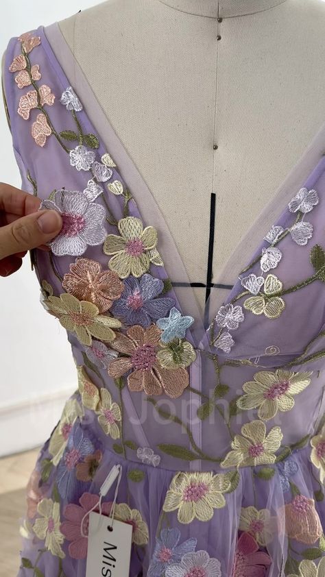 Making a corset v neck floral embroidery long lavender dress #dress #promdresses #gown #fashion #fashionblogger #fashionstyle #hautecouture… | Instagram Long Lavender Dress, Making A Corset, Gown Fashion, Lavender Dress, Floral Corset, Neck Embroidery, Lavender Dresses, Embroidery Floral, Draped Dress