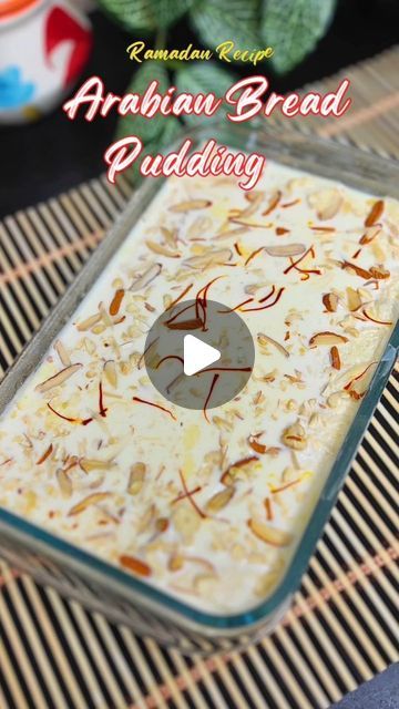 Arabian Delight Cake, Arabian Bread Pudding, Arabian Sweets Arabic Dessert, Arabian Desserts Recipes, Arabian Pudding Recipe, Eid Recipes Desserts, Ramadan Sweets Arabic Dessert, Arabian Pudding, Arabic Dessert Recipes