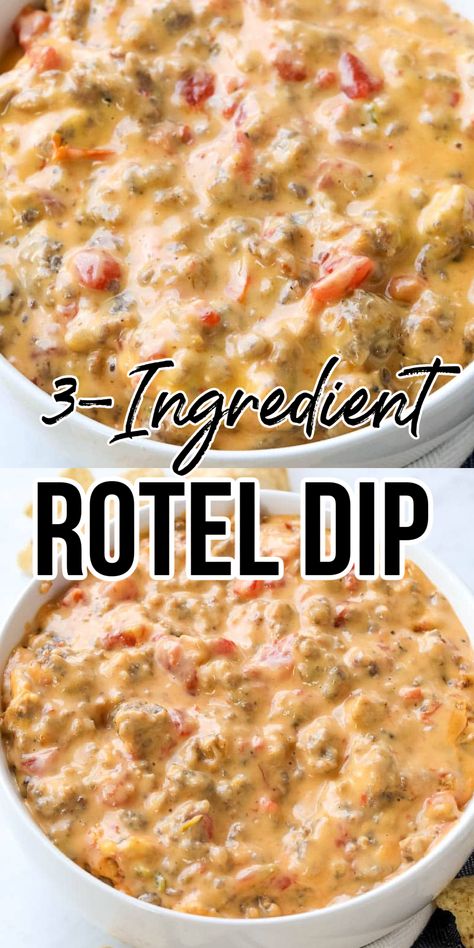 Recipes With Velveeta, Easy Rotel Dip, Recipes With Velveeta Cheese, Queso Dip Recipe, Rotel Recipes, Best Dip, Rotel Dip, Best Dip Recipes, Delicious Dips Recipes