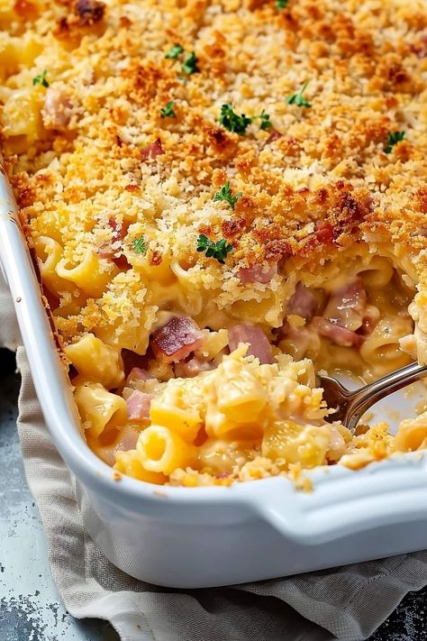 This leftover ham and cheese casserole is my favorite, family-friendly way to use up leftover holiday ham. It's quick, hearty, and totally kid-approved. Ham Cheese Casserole, Quick Ham Dinner Ideas, Leftover Cooked Ham Recipes, Ham And Cheese Casserole Recipes, Ham Cheese Casserole Dinners, Ham And Biscuit Casserole, Ham Hotdish Recipes, Meals That Make Leftovers, Homemaker Meals