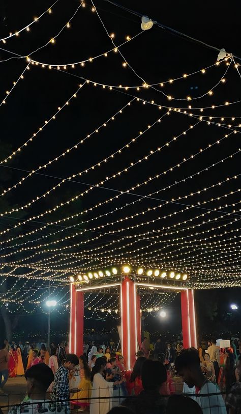 Navratri 2024 Navratri Pass Snap, Navratri Party Plot Snap, Ahmedabad Navratri Snap, Garba Asethic, Garba Snapchat, Garba Ground Decoration, Garba Night Aesthetic, Garba Pictures, Garba Night Decorations