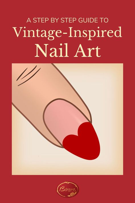 1950s Nails Manicures, Pinup Nails Vintage Style, Vintage Americana Nails, 1950s Nails Ideas, 1930s Nails, 40s Nails, Vintage Inspired Nails, Simple Nail Tips, Retro Nail Art Vintage