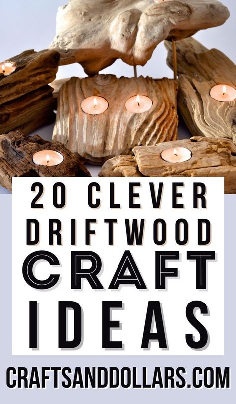 Christmas Crafts With Driftwood, Driftwood Stump Ideas, Drift Wood Crafts Ideas, Driftwood Keychain Ideas, How To Make Driftwood Diy, Driftwood Frame Diy, Driftwood Art Ideas Diy Projects, Drift Wood Crafts Diy, Small Driftwood Ideas