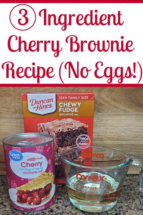 Betty Crocker 3 Ingredient Chocolate Cherry Dump Cake, Cherry Fudge Brownies, Cherry Pie Brownies, Brownies And Cherry Pie Filling, Chocolate Cherry Brownies Easy, Easy Cherry Desserts Quick, 3ingredient Recipes Desserts, Cherry Brownies From Box Recipes, Brownie Cherry Dessert