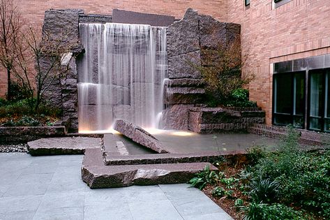 Backyard Interior, Artificial Waterfall, Water Fountain Garden, Garden Aquarium, Backyard Waterfall, Outdoor Wall Fountains, Water Wall Fountain, Kolam Air, Kolam Koi