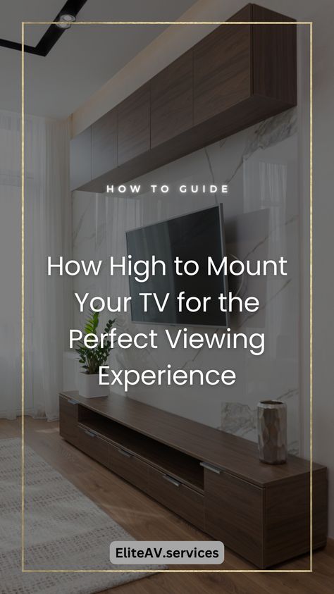 When it comes to creating the perfect home cinema or cosy living room setup, the placement of your television plays a crucial role. Too high or too low, and you could find yourself craning your neck or losing that immersive experience we all crave from our favourite films and shows. But how do you strike the right balance? In “The Ultimate Guide: How High to Mount Your TV for the Perfect Viewing Experience,” we’ll explore the key factors that contribute to optimal TV placement. 65” Tv Wall Mount, Hanging Tv On Wall Living Rooms Height, Celing Mount Tv, Tv On Tall Wall High Ceilings, Height Tv On Wall, How High Should Tv Be Mounted, How High To Mount Tv Over Console, Tv Wall Height, Tv Placement On Wall