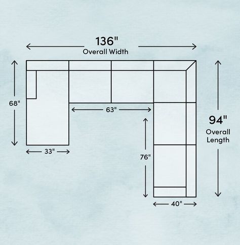 How to Measure for a Sectional Sofa | Wayfair Shop Drawing Interior, Neutral Color Sofa, U Couch, Deep Sectional Sofa, Large Sectional Couch, Couch Dimensions, Sofa Measurements, Sofa Layout, Sofa Dimension