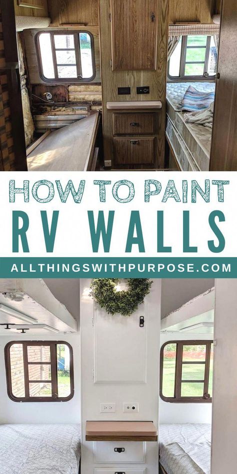 Paint Rv Walls, Paint Rv, Painting Over Wallpaper, Motorhome Remodel, Ducato Camper, Interior Makeover, Glamper Camper, Rv Interior Remodel, Camper Travel