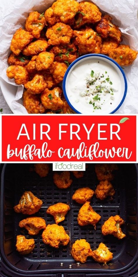 Saucy and crispy Air Fryer Buffalo Cauliflower make the best game day appetizer or vegetarian snack. Perfect for pairing with a creamy dip! Crispy Buffalo Cauliflower, Air Fryer Buffalo Cauliflower, Buffalo Cauliflower Recipes, Vegetarian Snack, The Best Air Fryer, Buffalo Cauliflower Bites, Buffalo Cauliflower, Cauliflower Bites, Air Fryer Dinner Recipes