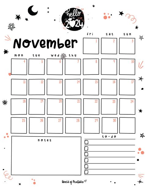 Calender November 2024 Printable, November 2024 Calendar, November Calendar 2024, Journal Month Page, November List, November Planner, Free Printable Monthly Planner, Weekly Planner Printable Templates, Planner Monthly Layout