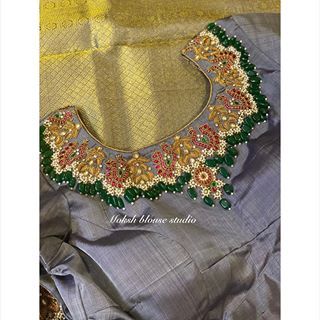 Magam Works, Work Blouse Hand Designs, Maggam Blouses, Maggam Blouse, Maggam Work Designs, Pattu Saree Blouse Designs, Kundan Work, Cutwork Blouse Designs, Wedding Blouse Designs