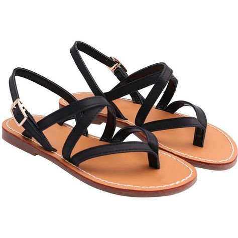 black sandals Black Flat Sandals, Kasut Wanita, Strap Flat Sandals, Black Sandals Flat, Kohls Shoes, Flat Pumps, Black Flats Shoes, Sandals Flats, Sandals Flat