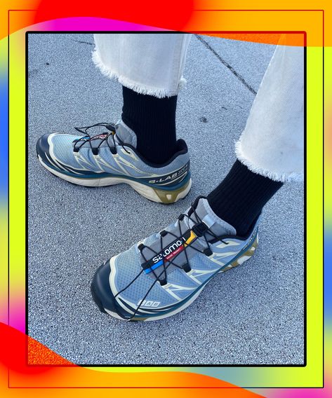 In Praise Of Salomon, The Trail Sneaker Taking Over Street Style #refinery29 https://www.refinery29.com/en-us/salomon-sportstyle-trail-sneaker-review Salomon Outfit Street Styles, Running Shoes Street Style, Salomon Style, Running Sneakers Outfit, Salomon Sportstyle, Solomons Shoes, Fashion Week Outfit Ideas, Salomon Sneakers, Fashion Week Inspiration