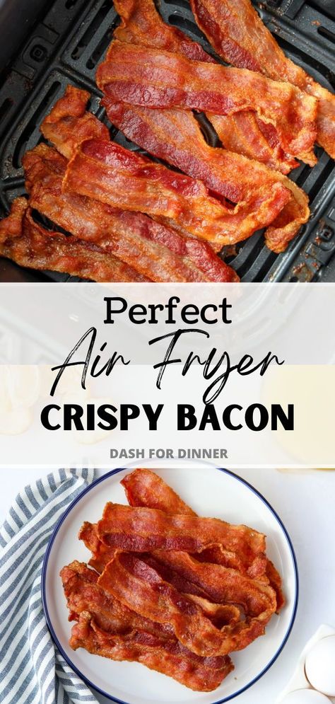 Air Fried Bacon, Bacon In Air Fryer, Bacon In The Air Fryer, Air Fryer Recipes Bacon, Air Fry Bacon, Making Bacon, Air Fryer Bacon, Fried Bacon, Air Fryer Recipes Breakfast