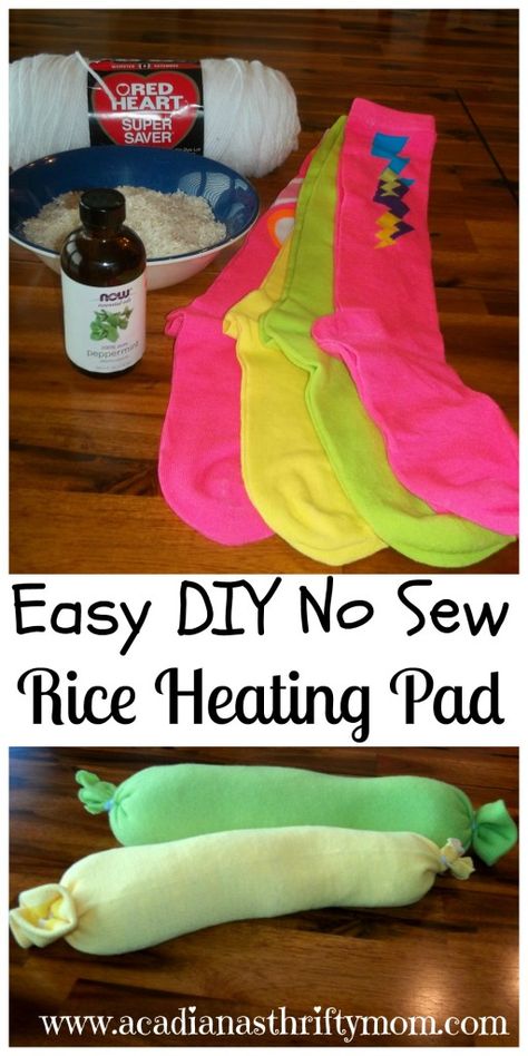 Diy Heating Pad Microwavable No Sew, Diy Heating Pad Microwavable Rice Sock, Moist Heat Pack Diy, Rice Heating Pad Diy, Heating Pad Diy, Period Pack, Homemade Heating Pad, Diy Heating Pad, Rice Heating Pad