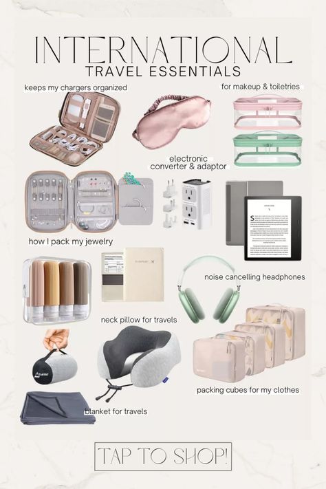 Travel Essentials Outfits, Traveling Things To Pack, Airport Travel Needs, What To Pack Travel, Essentials For Europe Trip, Europe Essentials Packing Lists, Travelling Must Haves, Europe Packing Essentials, Summer Trip Essentials