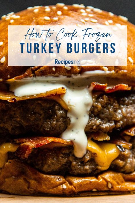 Discover the secret to easy, healthy meals with our guide on how to cook frozen turkey burgers in the oven! Perfectly juicy and packed with flavor, these turkey burgers are a nutritious alternative to beef. Whether you're planning a quick weeknight dinner or a healthy meal prep option, these oven-baked turkey burgers are a game-changer. Say goodbye to dry, flavorless patties and hello to a delicious, guilt-free burger experience! Go to Recipes.net for the full cooking guide. Turkey Burgers In Oven, Turkey Burgers In The Oven, Burger Recipes Healthy, Burgers In Oven, Oven Turkey Burgers, Baked Turkey Burgers, Burgers In The Oven, Turkey Burger Recipes Healthy, Oven Burgers