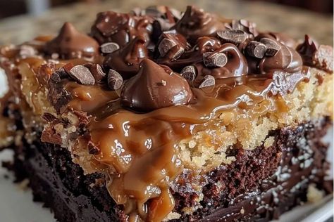 German Chocolate Poke Cake - recipestasteful German Chocolate Poke Cake, Chocolate Cake Mix Recipes, Poke Cake Recipe, German Chocolate Cake Mix, Boxed Cake Mixes Recipes, Almond Joy Cookies, Chocolate Poke Cake, Oatmeal Cake, Poke Cake Recipes