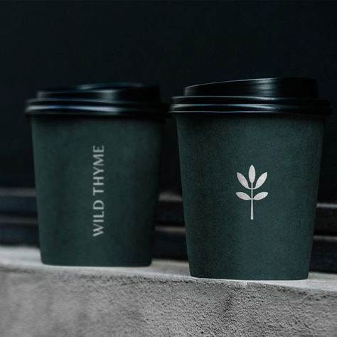 Acai Packaging, Cafe Branding Design, Coffee Graphics, Paper Cup Design, Coffee House Design, Coffee Shop Logo Design, Mobile Cafe, Fat Pig, Wild Thyme