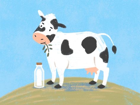 Cow illustration by Maycon Prasniewski on Dribbble Kids Drawing Projects, Cow Illustration, Cow Drawing, Cow Pictures, Drawing Projects, Cute Cows, Children's Book Illustration, Branding Inspiration, Children Illustration