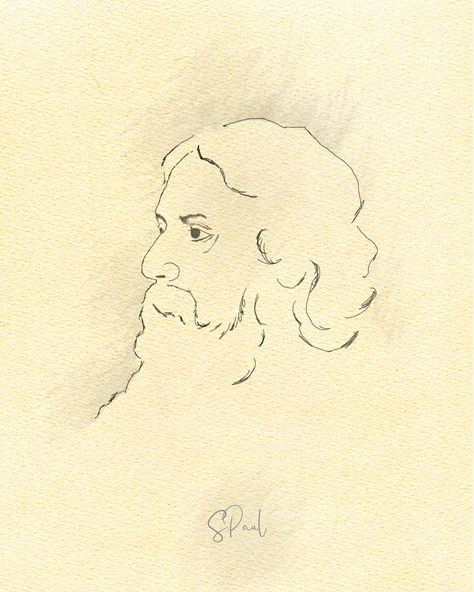 Rabindranath sketch Rabindranath Drawing Easy, Rabindra Nath Tagore Drawing, Rabindranath Drawing, Rabindranath Tagore Drawing Sketch, Rabindranath Tagore Sketch, Artbook Inspiration, Big Sketchbook, Cartoon Silhouette, Ma Durga