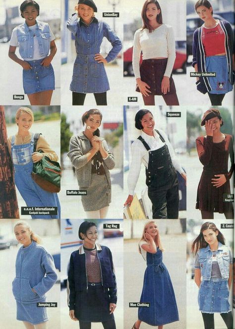 Mid 90's fashion. I worn them all. My favorite go to was babydoll dresses with knee highs & overalls.  G;) Mid 90s Fashion, 1990s Fashion Trends, Aesthetic Outfits 90s, 90s Aesthetics, 1990s Style, 80s And 90s Fashion, 90's Fashion, 1990s Fashion, 90s Fashion Outfits