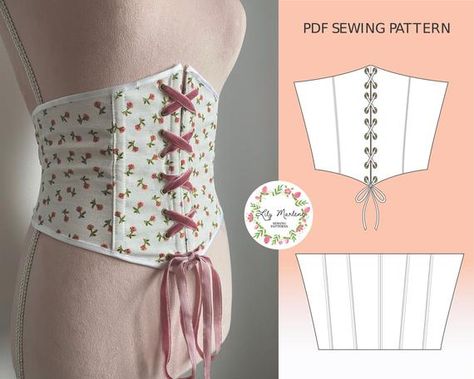 Waist Cincher Corset Belt PDF Sewing Pattern | Etsy Cami Sewing Pattern, Free Corset Pattern, Corset Diy, Diy Corset, Cincher Corset, Corset Sewing Pattern, Sewing Pattern Shop, Waist Corset, Waist Cincher Corset