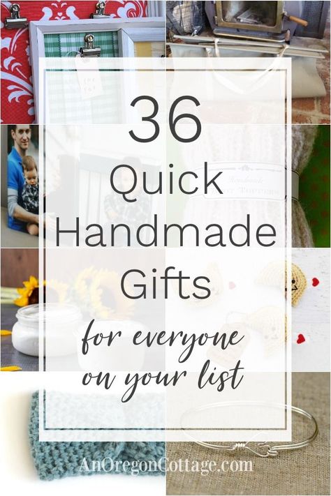 Handmade gift ideas that work for so many on your list - grandparents, friends, parents, teachers. DIY projects that are easy and quick to make for Christmas, birthdays, and more. #gifts #diy #handmade #christmasgifts Oregon Cottage, Quick Diy Gifts, Diy Gifts Cheap, Handmade Gifts For Friends, Easy Handmade Gifts, Handmade Gift Ideas, Cadeau Parents, Handmade Birthday Gifts, Teachers Diy