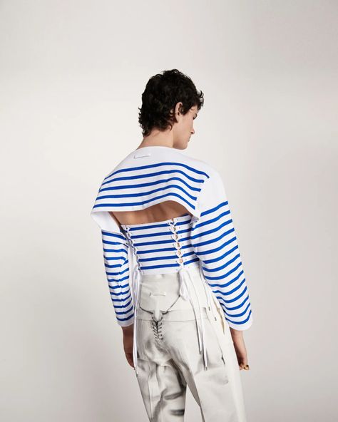 The Fleet Is in Town: See 33 Head-Turning Gaultier Couture Marinières | Vogue Gaultier Couture, Nautical Chic, Sailor Jean, Seeing 33, Nautical Outfits, Prep Style, Sailing Outfit, Fashion Project, Nautical Fashion