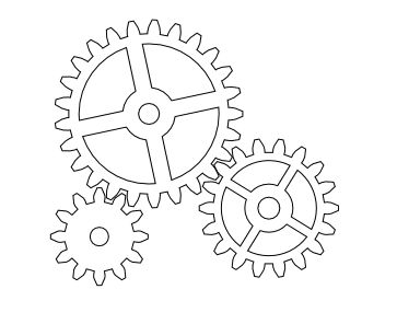 .So, I ventured out on the web and found an image of three gears and played around for the very first time with Inkscape and finally was ab... Gear Template, Maker Fun Factory Vbs 2017, Gear Drawing, Maker Fun Factory Vbs, Gear Tattoo, Maker Fun Factory, Inkscape Tutorials, Clock Gears, Transformer Birthday