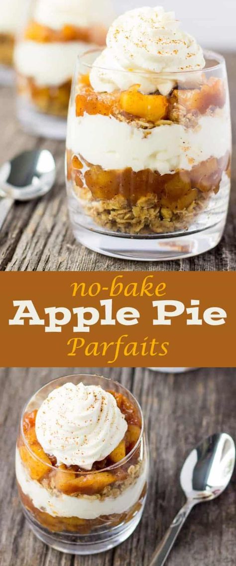 Apple Mousse Recipe, Christmas Desserts Mousse, Deserts In A Cup, Fall Dessert Cups, Halloween Dessert Cups, Dessert In A Cup For Party, No Bake Apple Pie, Breakfast Parfait Recipes, Tart Cups