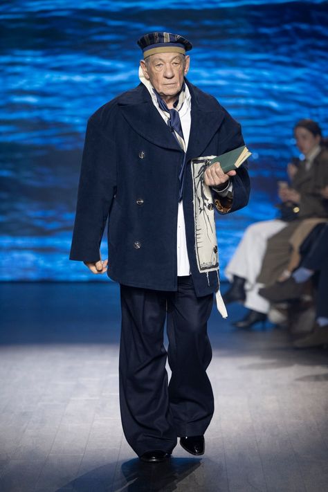 S S Daley, Sir Ian Mckellen, Navy Pea Coat, Godet Skirt, Ian Mckellen, Knitted Balaclava, Cotton Cargo Pants, Technical Clothing, Sailor Fashion