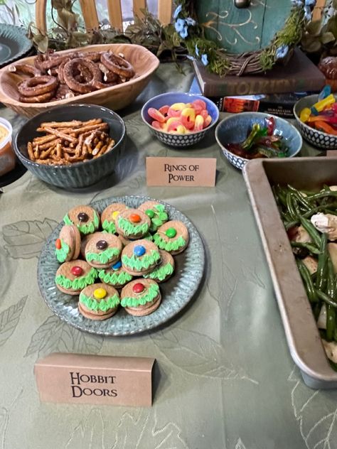 Rings Of Power Watch Party Food, Lord Of The Rings Marathon Food, Lord Of The Rings Food Hobbit Party, Door Cookies, Lembas Bread Recipe Lord Of The Rings, Rings Of Power Lotr, Watch Party Food, Hobbit Door, Rings Of Power