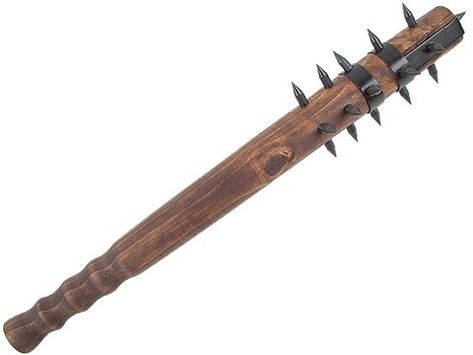 The medieval war club was a basher on the battlefield. Its sole purpose was to bludgeon its victim with raw power. This spiked version adds even more offense... Bronze Casting, Zombie Survival, Medieval Armor, Camping Survival, Hammers, Zombie Apocalypse, Medieval Fantasy, Axes, Larp