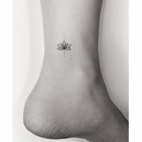 Tattoo Design For Ankle Women, Lotus Flower Tattoo Small Finger, Lotus Dainty Tattoo, Small Fine Line Finger Tattoo, Lotus Small Tattoo Simple, White Minimalist Tattoo Women, Lotus Flower Tattoo Small Ankle, Small Tattoo Lotus, Tiny Tattoos Lotus