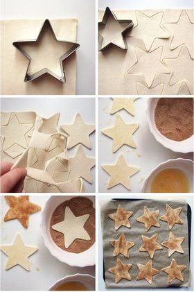 Cinnamon Sugar Pastry Star Party Snacks.: 3 Steps (with Pictures) Cinnamon Pastry, Space Snacks, Star Snacks, Party Snacks Easy, Pastry Appetizer, Pillsbury Recipes, Food Shapes, Moon Party, Pastry Pie