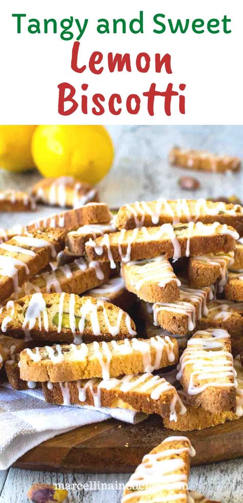 My Italian Lemon Biscotti with lemon glaze is the recipe you’ve been looking for! These traditional Italian biscotti are perfectly crunchy, loaded with nutty pistachios and flavored with zesty lemon. Just like my authentic almond Biscotti, these Italian Lemon Biscotti are twice baked cookies that are perfect for dunking. Whether it’s into warm milk, tea, coffee or if you’re a traditionalist, into Italian sweet wine like vin santo for dessert. LemonBiscotti #BiscottiRecipes #LemonRecipes Lemon Almond Biscotti Recipe, Soft Biscotti Recipe, Italian Biscotti Recipe, Best Biscotti Recipe, Easy Biscotti Recipe, Italian Baking, Lemon Biscotti, Italian Biscotti, Almond Biscotti Recipe